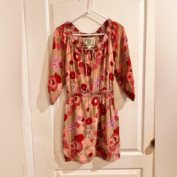 FINAL PRICE Chelsea & Violet Floral Boho Balloon Sleeve Dress - Picture 1 of 6